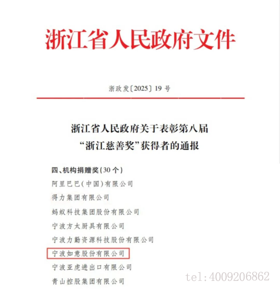 公司榮獲第八屆“浙江慈善獎”機(jī)構(gòu)捐贈獎(圖1)